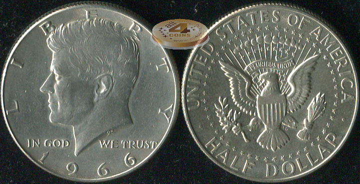 США. 1/2 доллара. 1966 (Unc. Серебро)