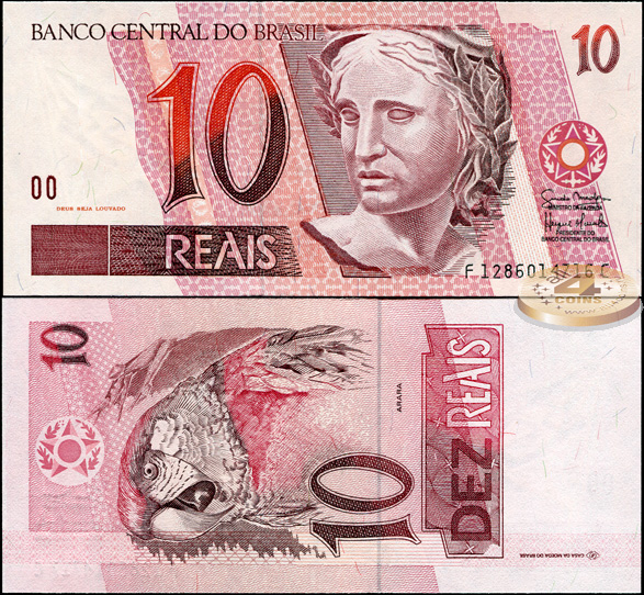 Бразилия. 10 реалов (Unc) 2010