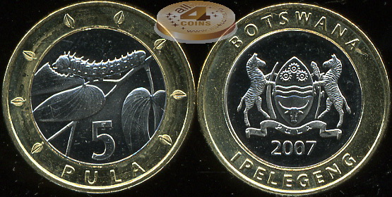 Ботсвана. 5 пула. 2007 (Unc. Биметалл)