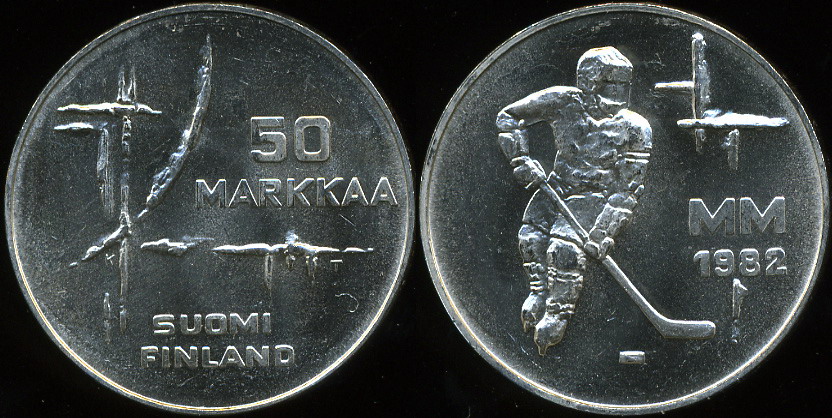 Финляндия. 50 марок. 1982 (Unc. Серебро)