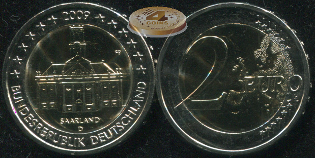 Германия. 2 евро. 2009 (Unc. Биметалл)
