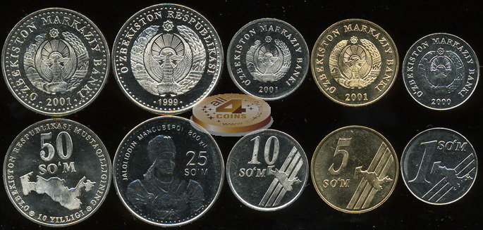 Узбекистан. Набор №3 (5 монет) 1999-2001