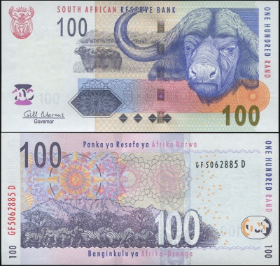 ЮАР Банкнота 100 рандов ND (2009) Unc Бумага Кат# P.131b