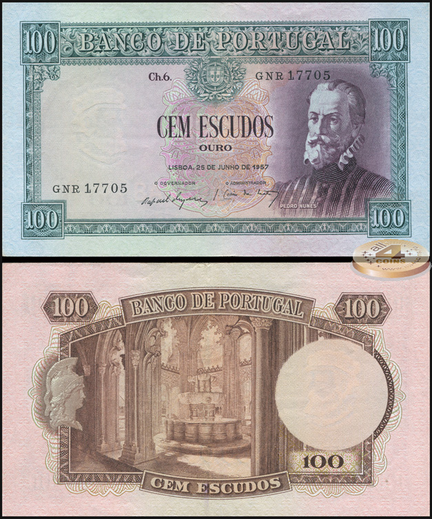 Португалия. 100 эскудо (aUnc) 1957
