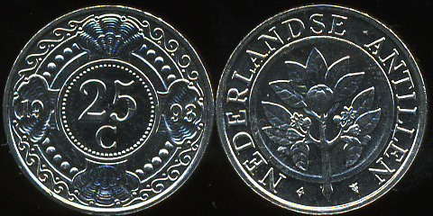 Нидерландские антиллы. 25 центов. 1993 (Unc)