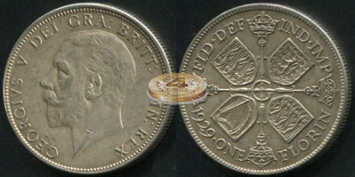 Великобритания. 1 флорин. 1929 (XF+. Серебро)