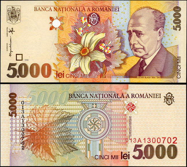 Румыния. 5000 лей (Unc) 1998