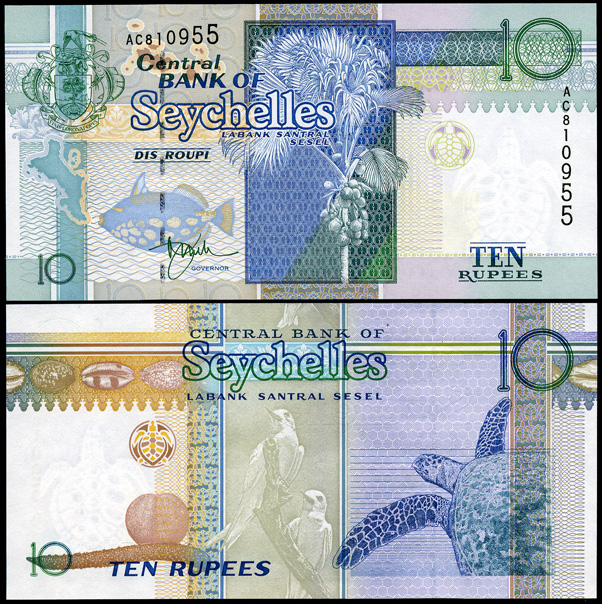 Сейшельские острова. 10 рупий (Unc) 1998