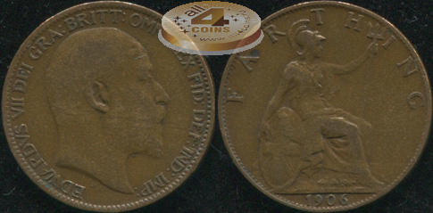 Великобритания. 1 фартинг. 1906. (VF)
