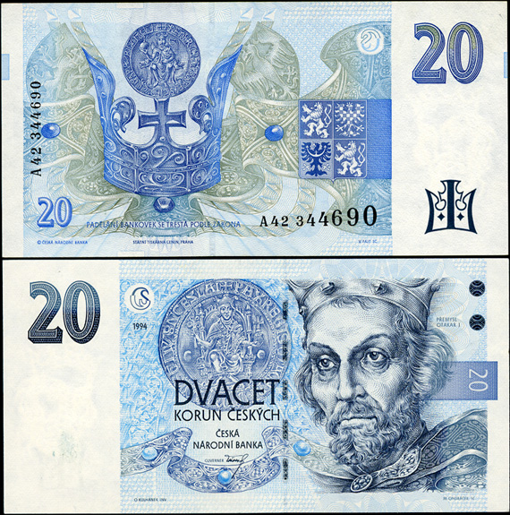 Чешская республика. 20 крон (Unc) 1994