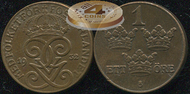 Швеция. 1 эре. 1932 (aUnc)