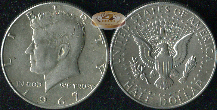 США. 1/2 доллара. 1967 (XF. Серебро)