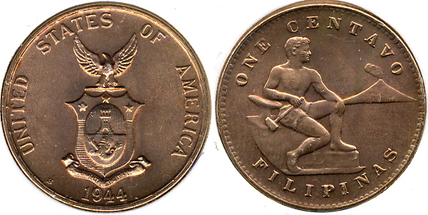 Филиппины. 1 центаво. 1944 (Unc)