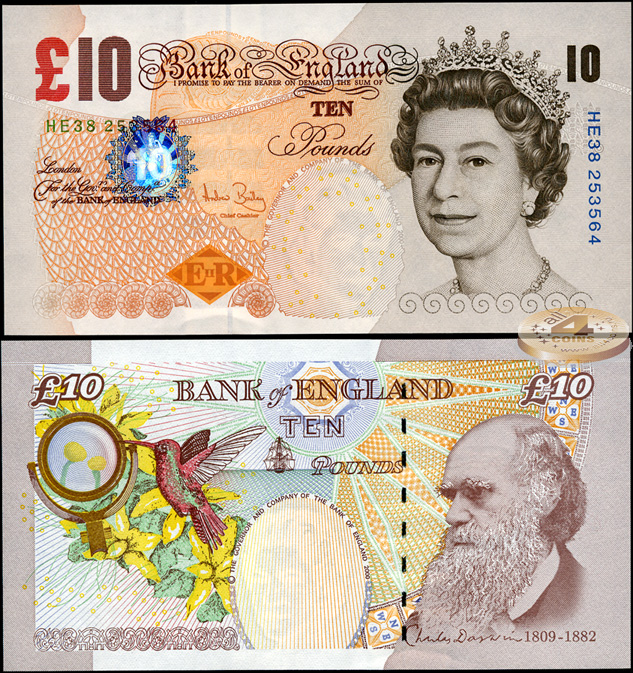Великобритания (Англия). 10 фунтов (Unc) 2004