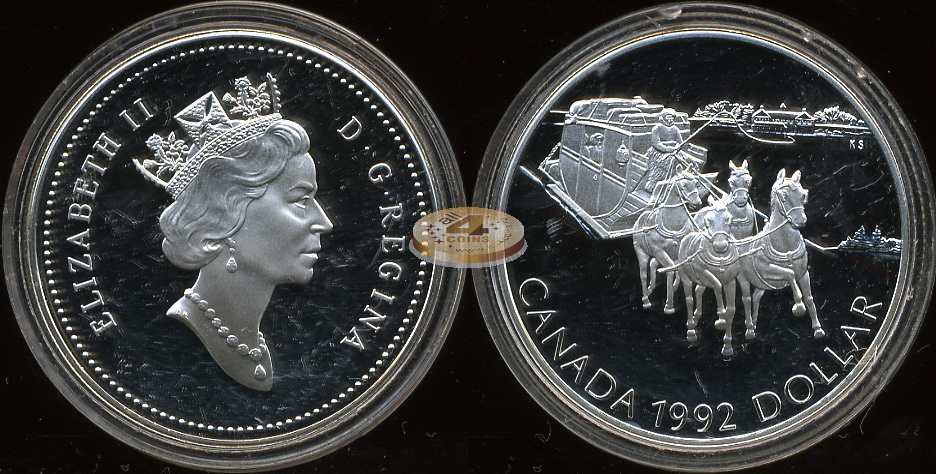 Канада. 1 доллар. 1992 (Proof. Серебро)