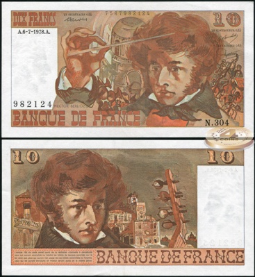 Франция. 10 франков (aUnc++) 1978