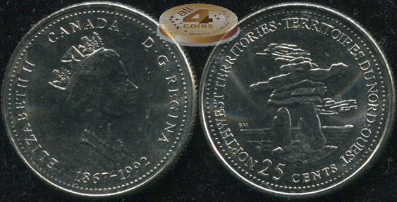Канада. 25 центов. 1992 (Unc)