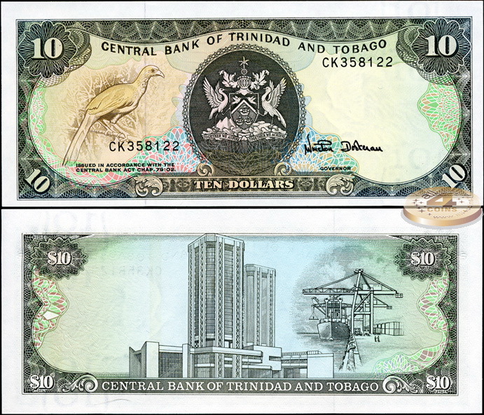 Тринидад и Тобаго. 10 долларов (Unc) 1985