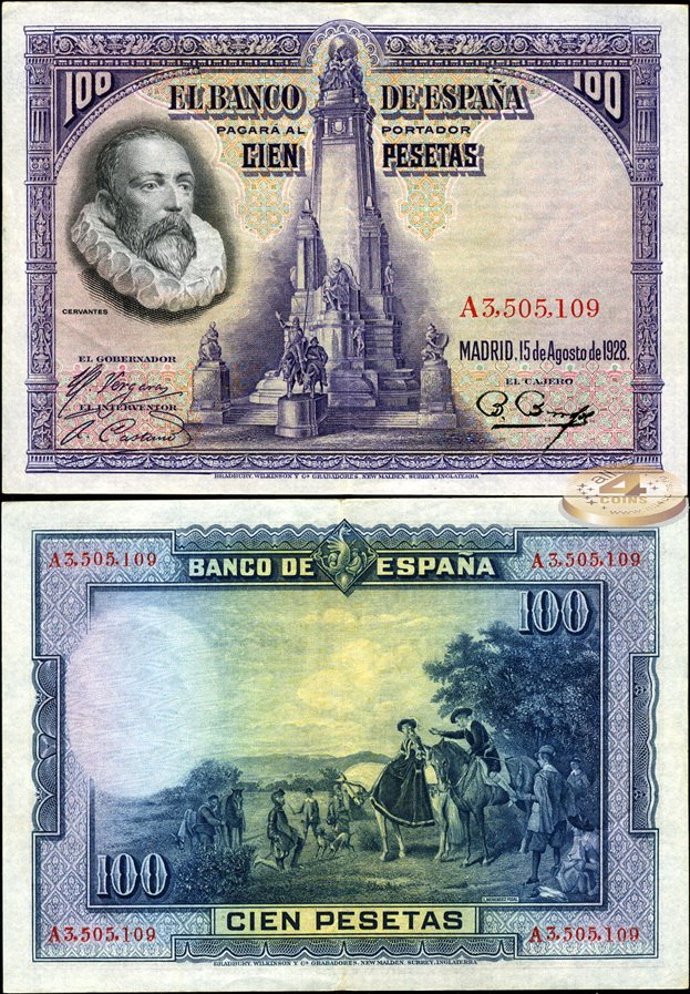 Испания. 100 песет (XF) 1928