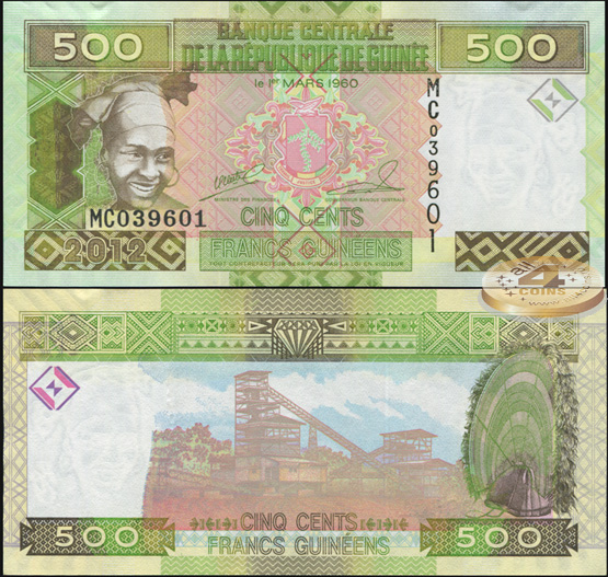 Гвинея. 500 гвинейских франков (Unc) 2012