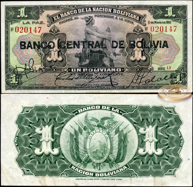 Боливия. 1 боливиано (XF+) 1929