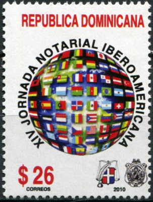 Доминиканская республика. 2010. День нотариусов Латинской Америки (Почтовая марка. MNH OG)