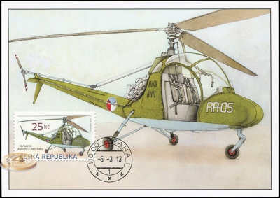 Чехия. 2013. Вертолет Aero HC2 - Heli Baby (Картмаксимум. M)