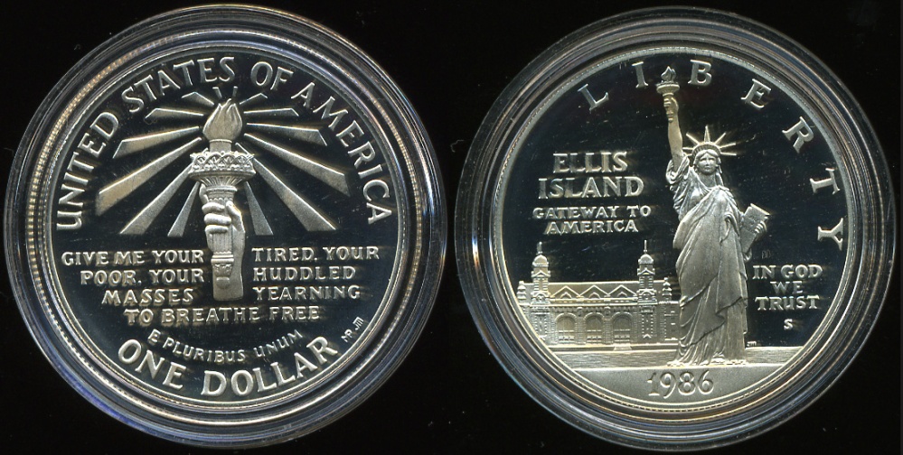 США. 1 доллар. 1986.S (Proof. Серебро)