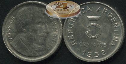 Аргентина. 5 центаво. 1952 (VF)