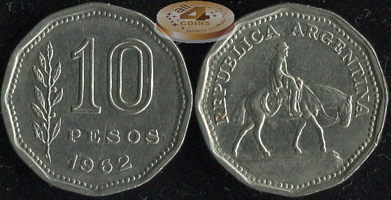 Аргентина. 10 песо. 1962