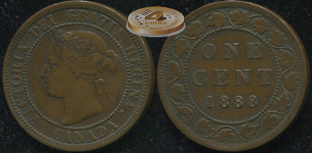 Канада. 1 цент. 1888 (aXF)