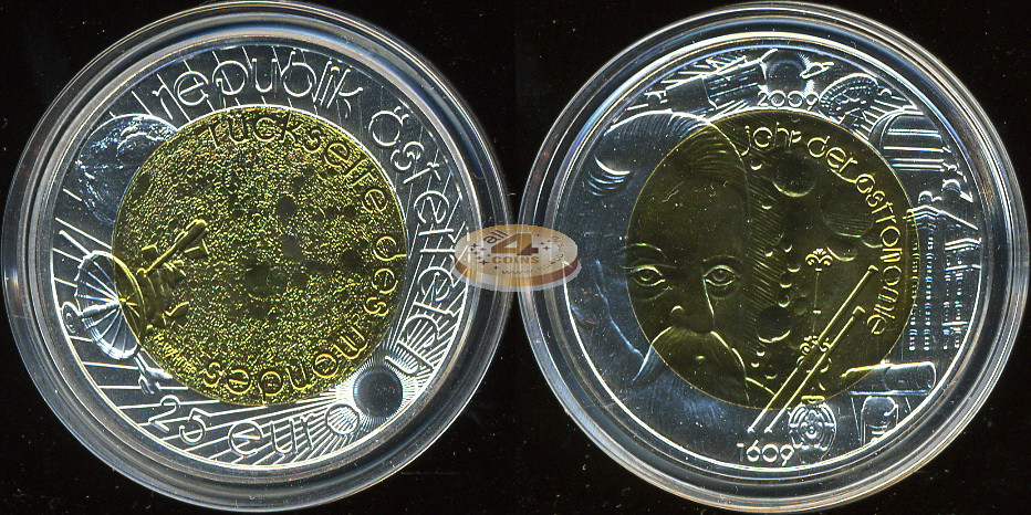 Австрия. 25 евро. 2009 (Unc. Биметалл (Серебро/Ниобий))