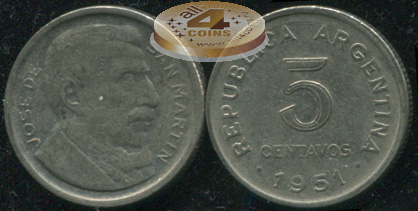 Аргентина. 5 центаво. 1951 (VF)