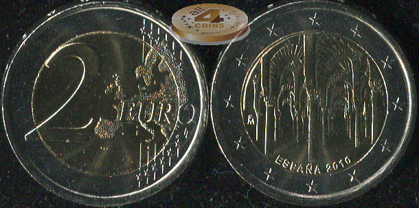 Испания. 2 евро. 2010 (Unc. Биметалл)