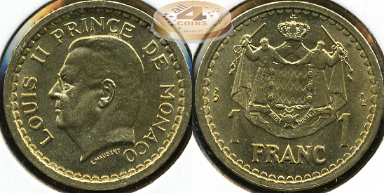 Монако. 1 франк. 1945 (Unc)