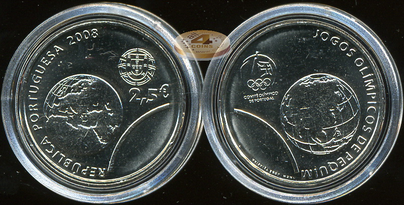 Португалия. 2.5 евро. 2008 (Unc)