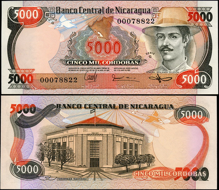 Никарагуа. 5000 кордоб (Unc) 1985