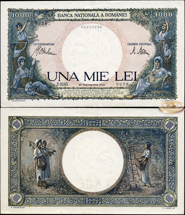 Румыния. 1000 лей (Unc) 1941