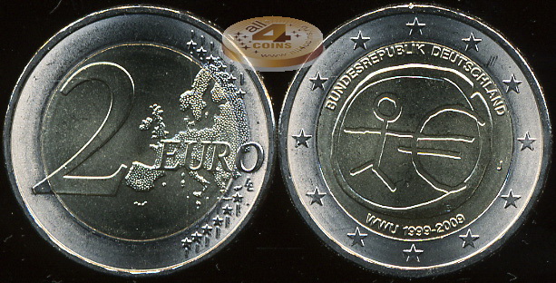Германия. 2 евро. 2009 J (Unc. Биметалл)