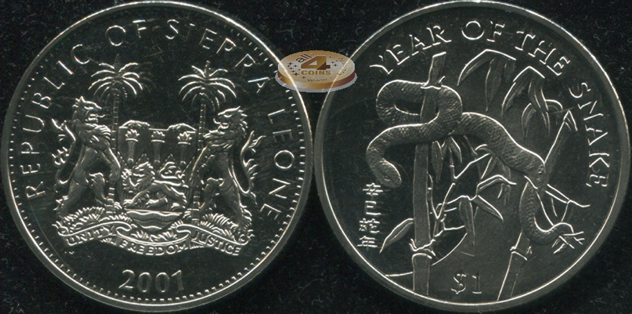 Сьерра Леоне. 1 доллар. 2001 (Unc)