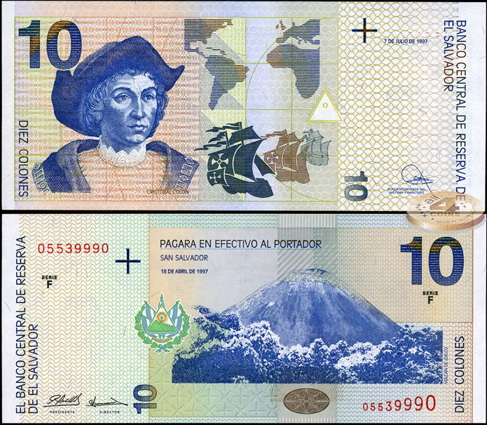 Сальвадор. 10 колонов (Unc) 1997