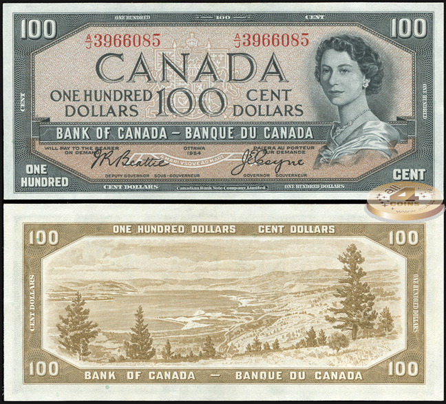 Канада. 100 долларов (Unc) 1954