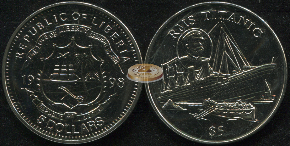 Либерия. 5 долларов. 1998 (Unc)