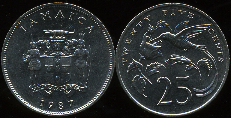 Ямайка. 25 центов. 1987 (Unc)
