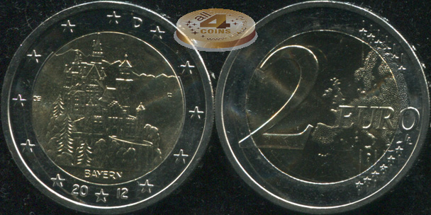 Германия. 2 евро. 2012.F (Unc. Биметалл)