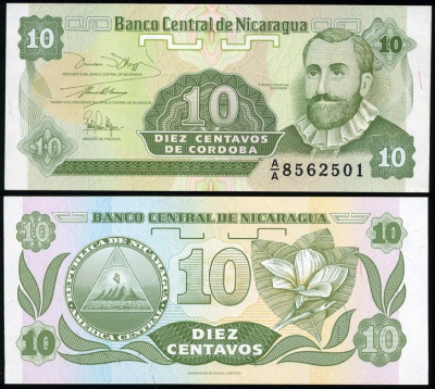Никарагуа. 10 центаво (Unc) 1990
