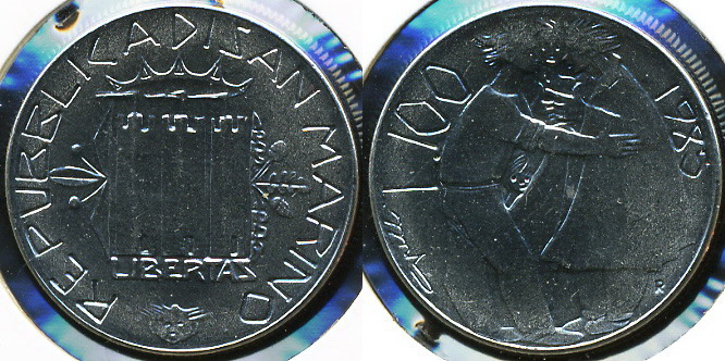 Сан-Марино. 100 лир. 1985 (Unc)