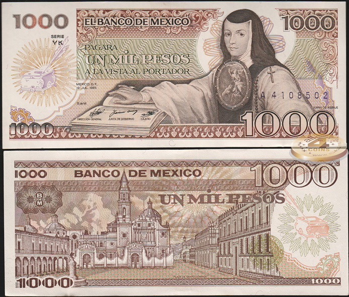 Мексика. 1000 песо (Unc) 1985