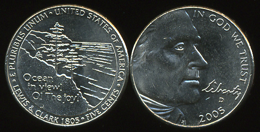 США. 5 центов. 2005.D (Unc)