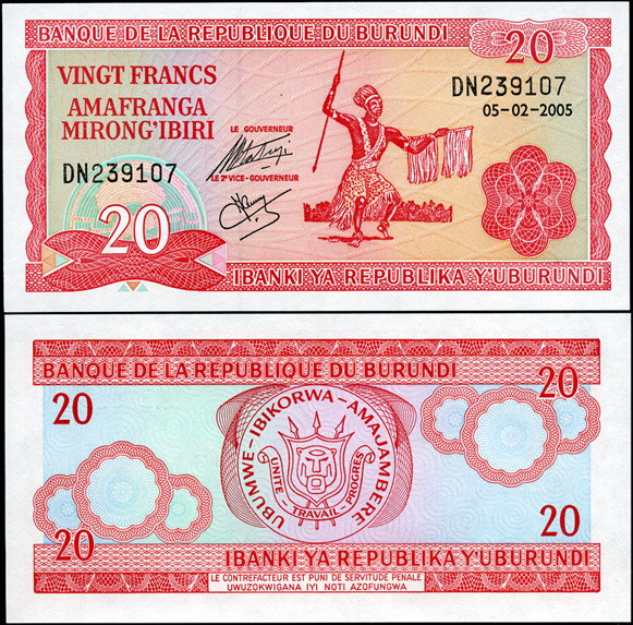 Бурунди. 20 франков (Unc) 2005